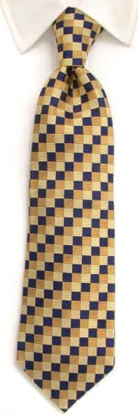 Handmade Navy & Blue Diamond Check Silk Tie by whtshirtmakers.com