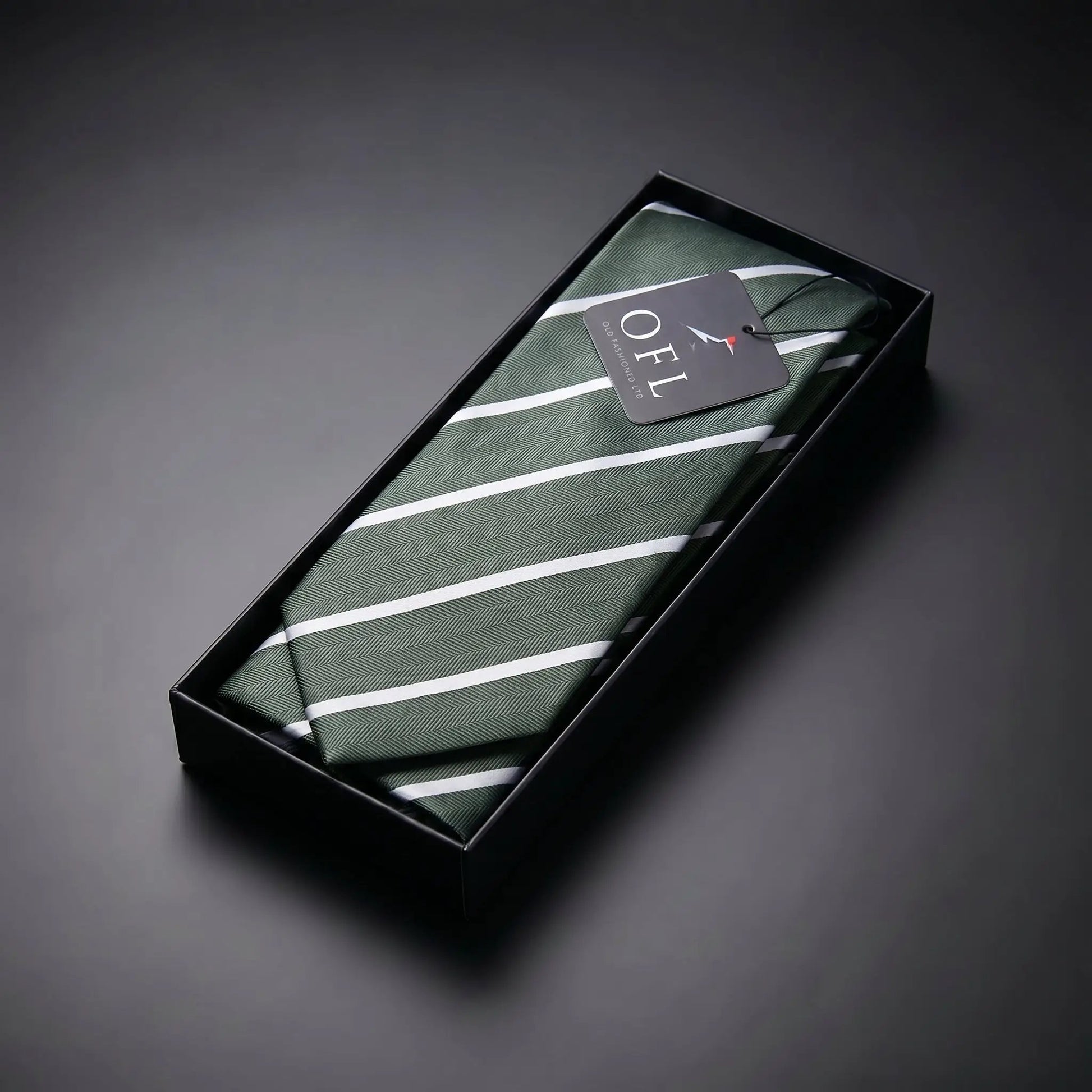 Forest Green & White Stripe Tie - Hawksmoor Edit by OFL Ties