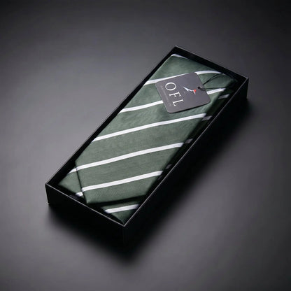 Forest Green & White Stripe Tie - Hawksmoor Edit by OFL Ties