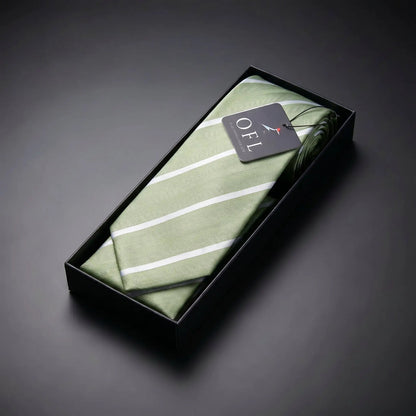 Matcha & White Stripe Tie - Hawksmoor Edit by OFL Ties