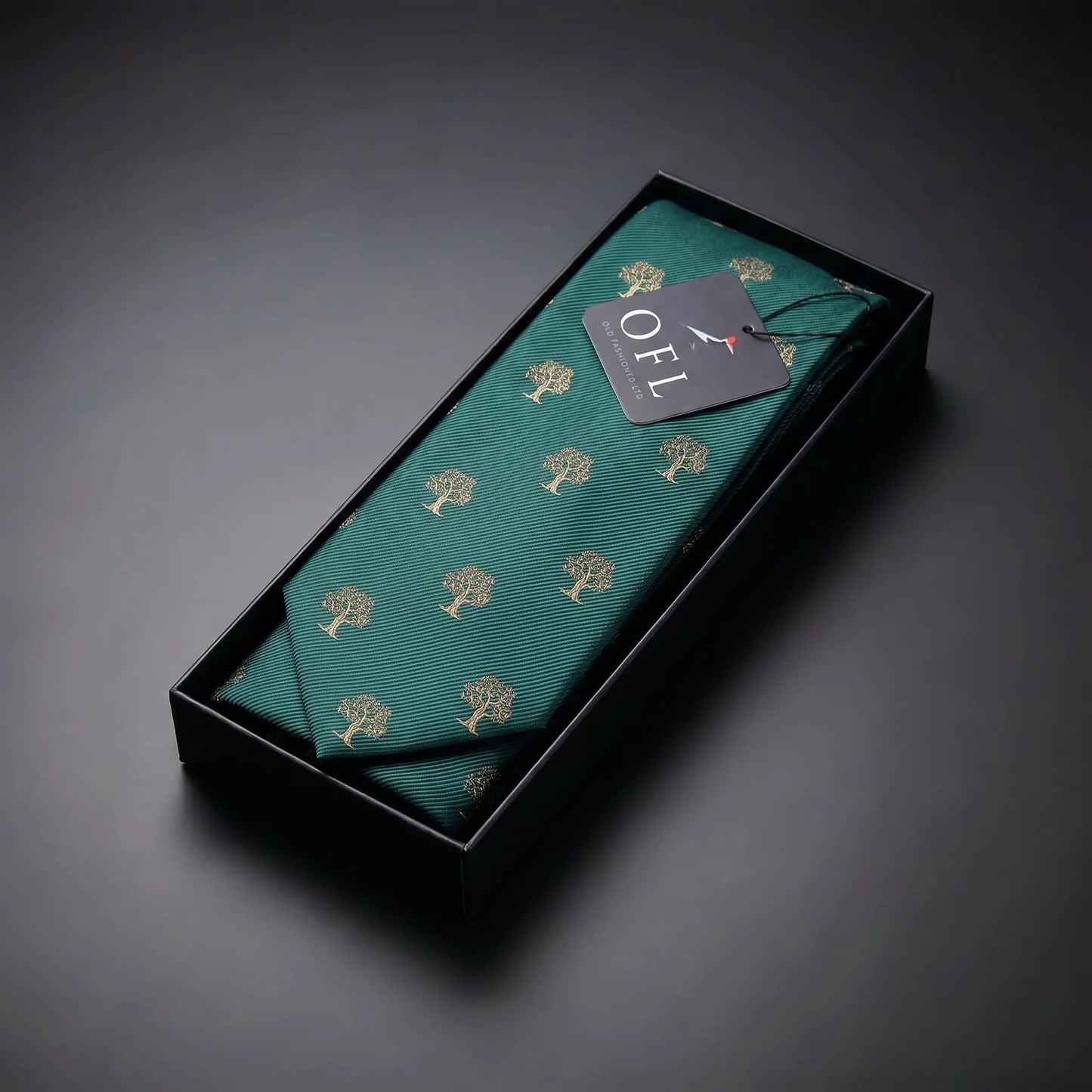 Tree Tie Green & Gold by OFL Ties