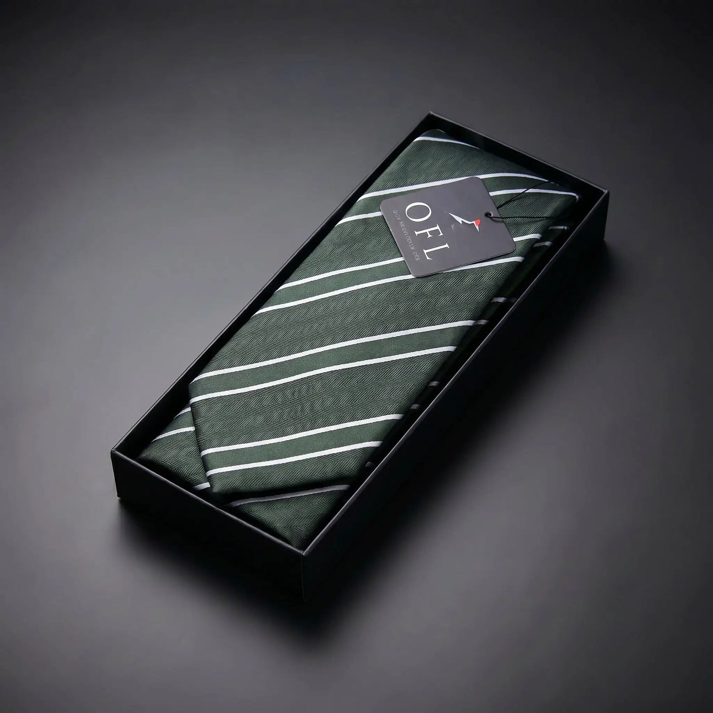 Forest Green & White Stripe Tie - Charleston Edit by OFL Ties