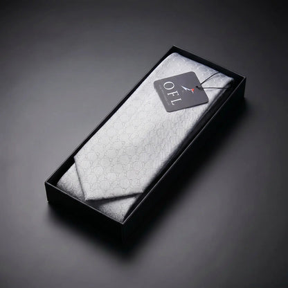 Grey Textured Tie by OFL Ties