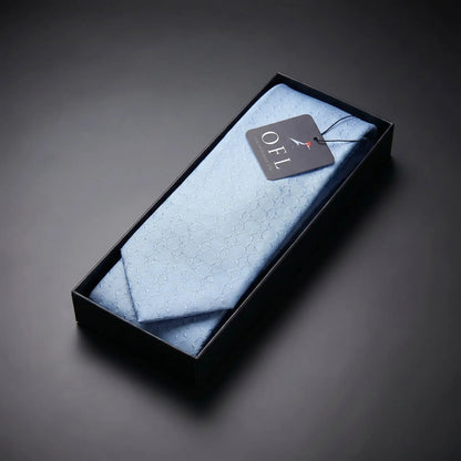 Pastel Blue Textured Tie by OFL Ties
