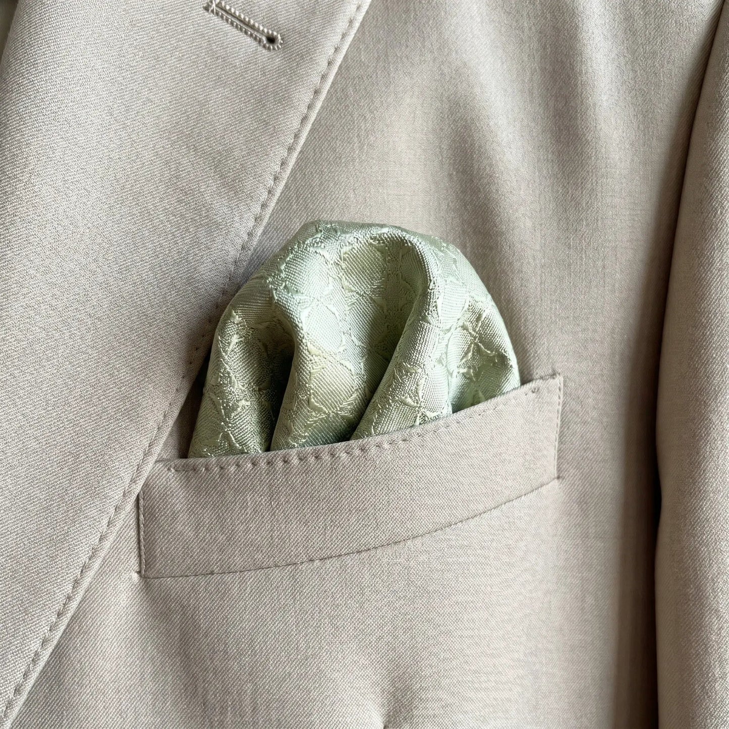 Sage Green Textured Pocket Square by OFL Ties