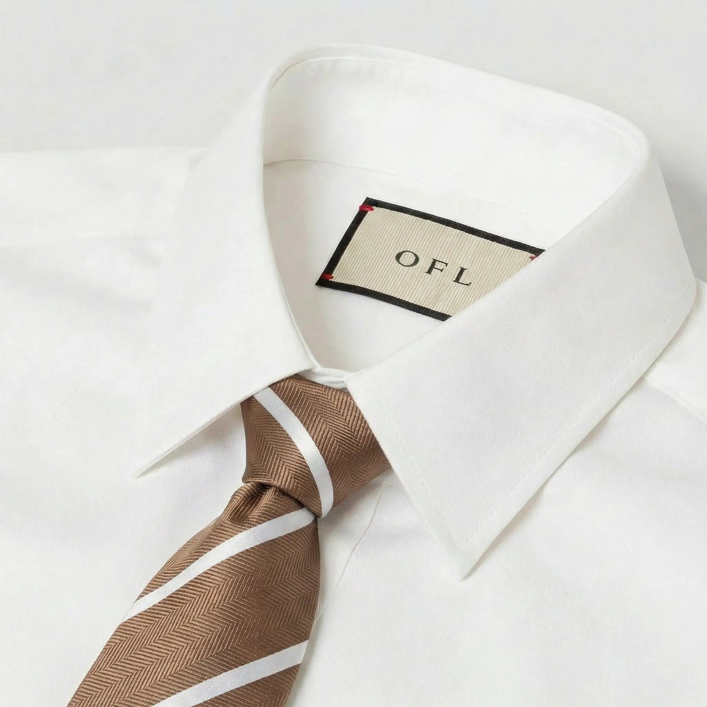 Mocha & White Stripe Tie - Hawksmoor Edit by OFL Ties