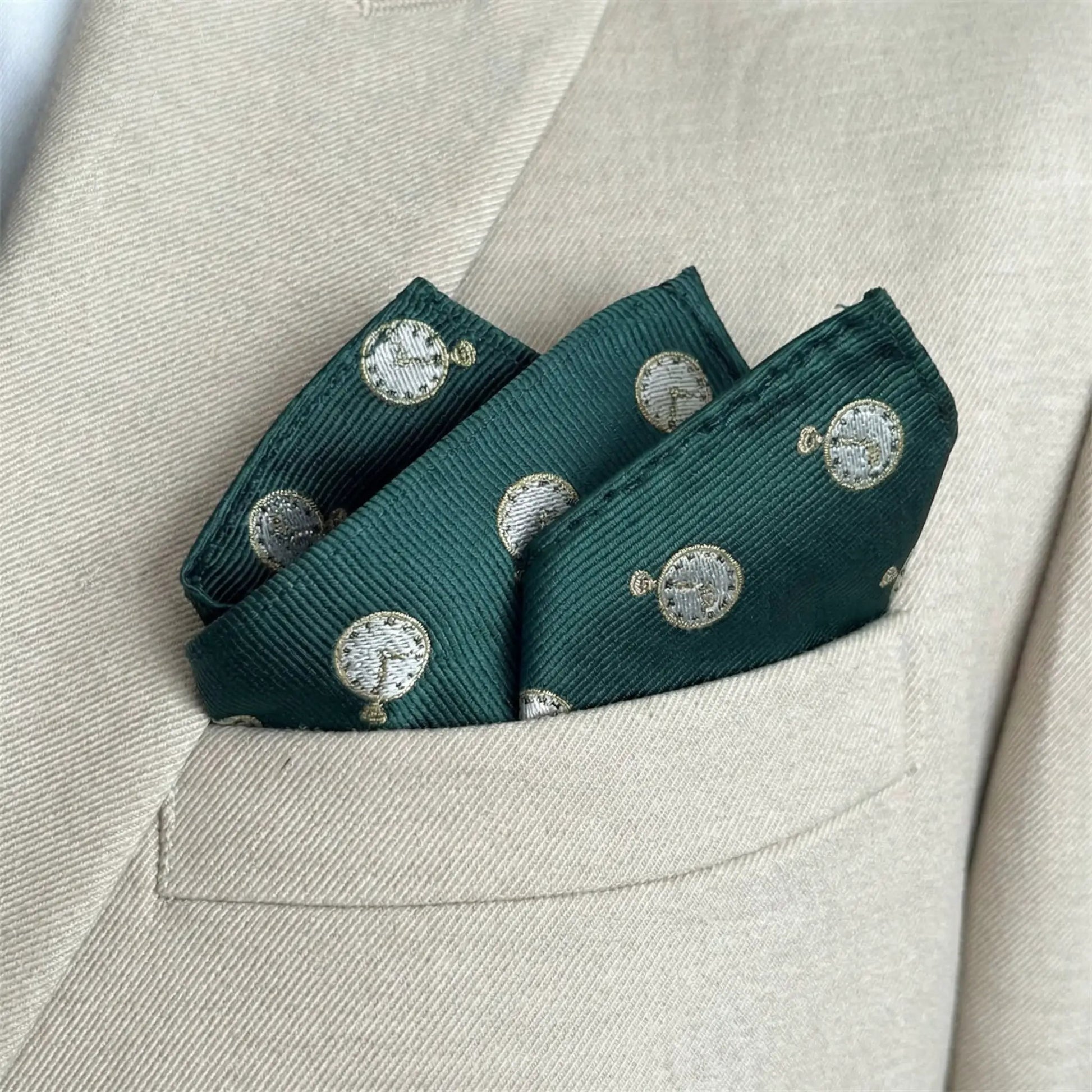 Clock Pocket Square by OFL Ties