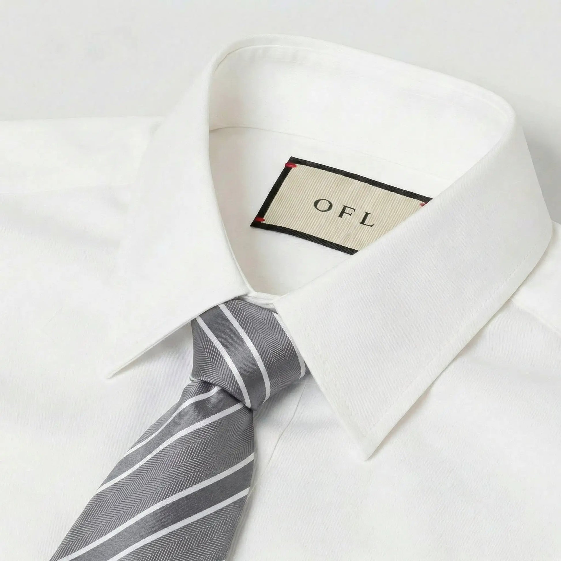 Glacier Grey & White Stripe Tie - Charleston Edit by OFL Ties