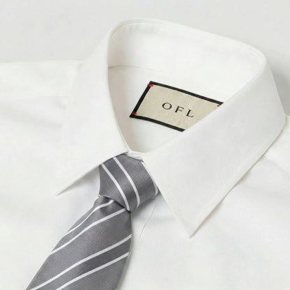 Glacier Grey & White Stripe Tie - Charleston Edit by OFL Ties