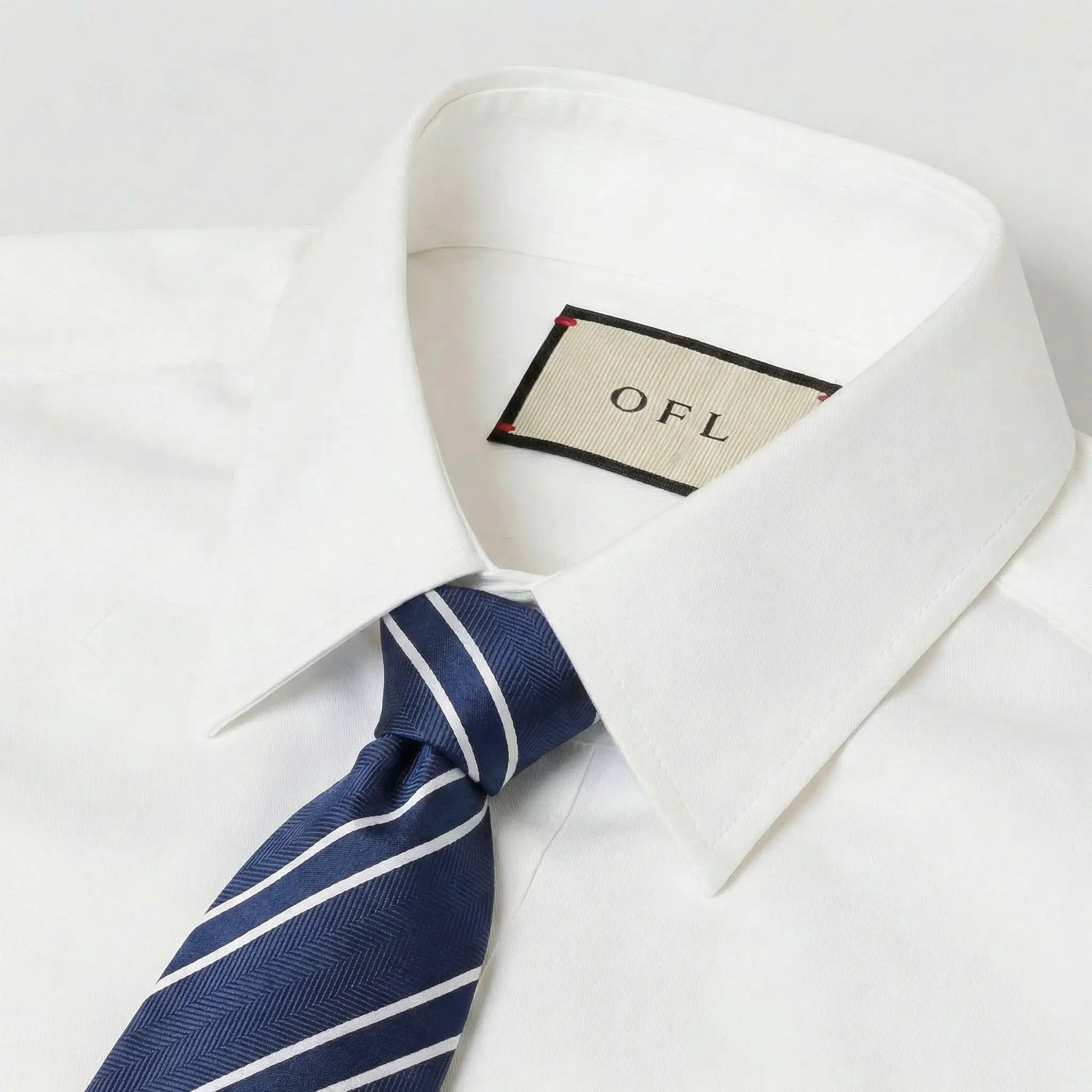 Navy Blue & White Stripe Tie - Charleston Edit by OFL Ties