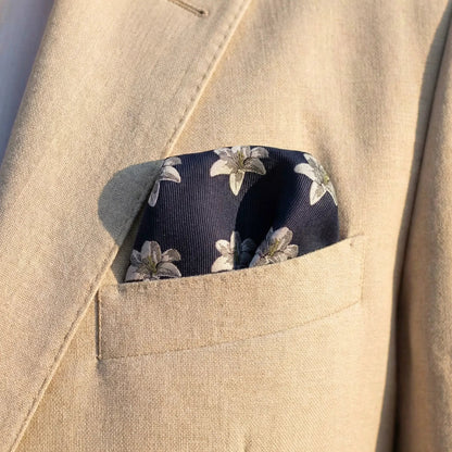 Lily Flower Pocket Square by OFL Ties
