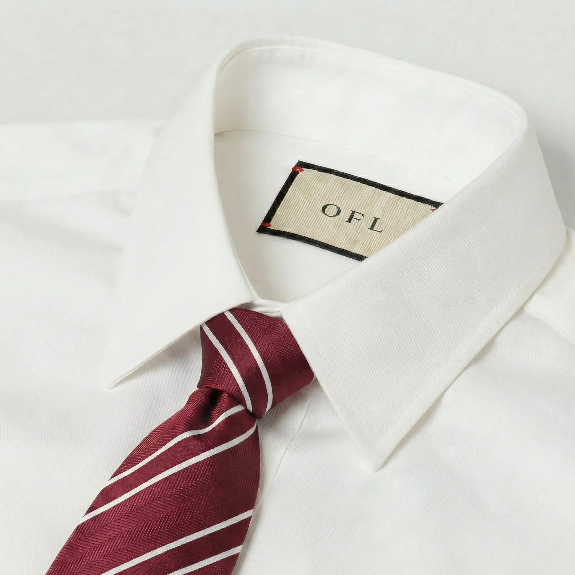 Burgundy & White Stripe Tie - Charleston Edit by OFL Ties