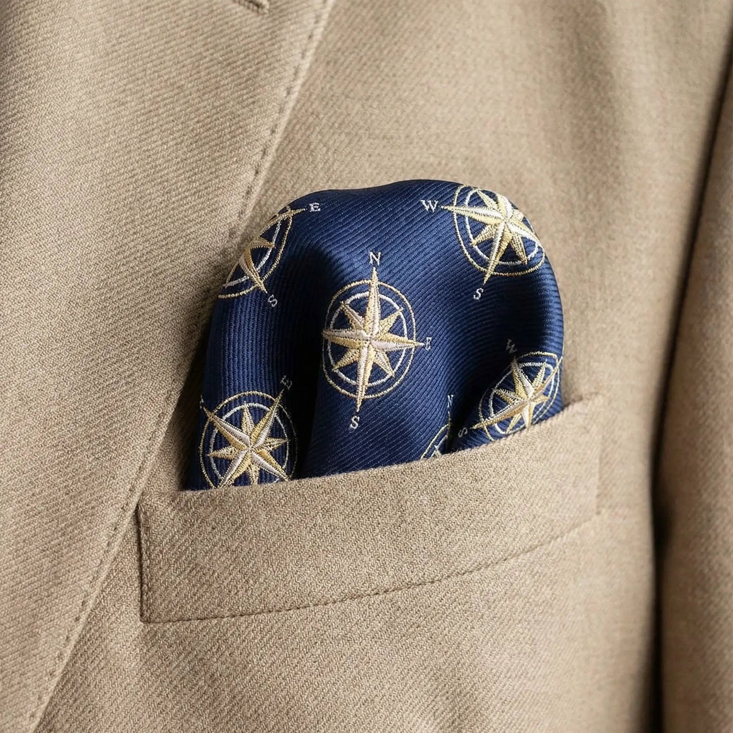 Compass Pocket Square by OFL Ties