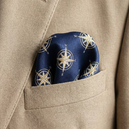 Compass Pocket Square by OFL Ties