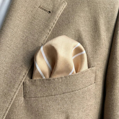 Pink Champagne Stripe Pocket Square - Charleston Edit by OFL Ties