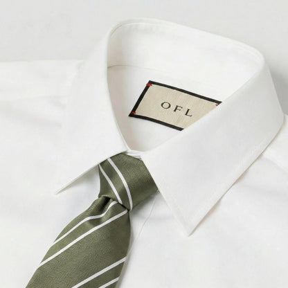 Khaki & White Stripe Tie - Charleston Edit by OFL Ties