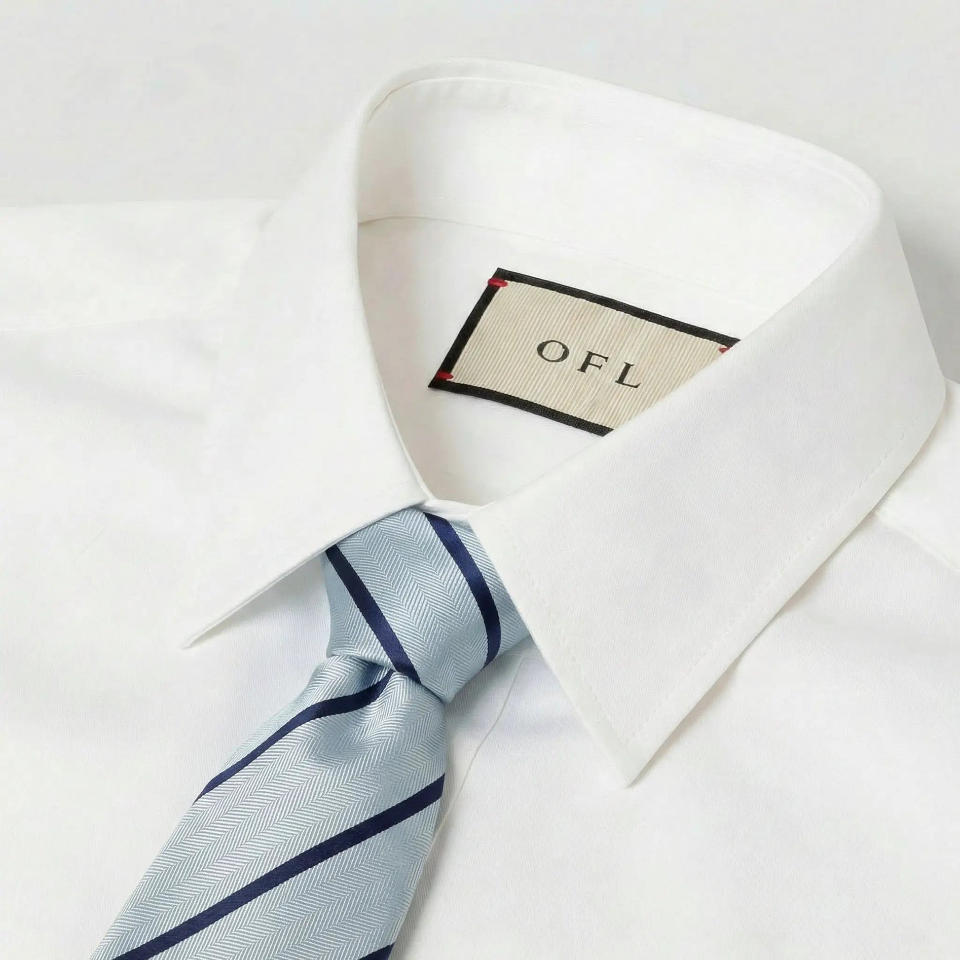 Light Blue & Navy Blue Stripe Tie - Hawksmoor Edit by OFL Ties