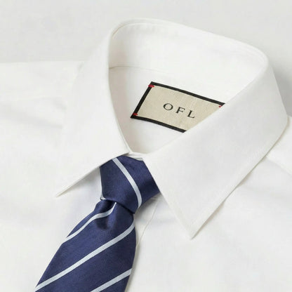 Navy Blue & Light Blue Stripe Tie - Hawksmoor Edit by OFL Ties