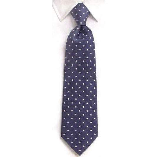 Handmade Sky Blue & White Spot Silk Tie by whtshirtmakers.com